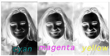 CMY separations of image derived from the RGB separations.